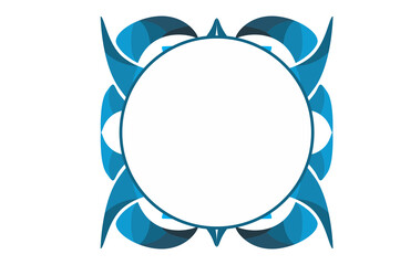 Blue Fangs Ornament Border With Dot Pattern Design With Transparent Background