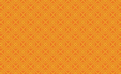 India pattern style, shiny orange background