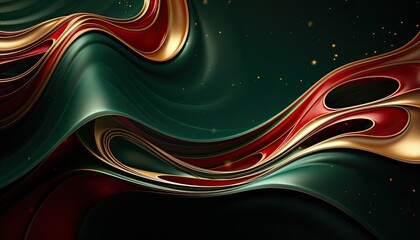 Background illustration with swirling ribbons for Christmas with copy space