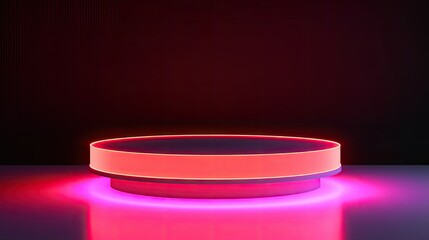 3D rendering of minimal neon product podium background