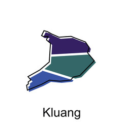 Map City of Kluang vector design, Malaysia map with borders, cities. logotype element for template design