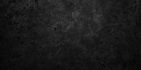 Fototapeta na wymiar Black stone wall texture grunge rock surface. dark gray concrete background backdrop. wide panoramic banner. old wall stone for dark black distressed grunge background wallpaper rough concrete wall.
