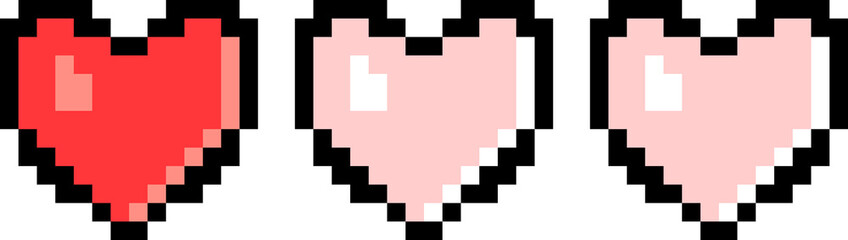 Pixel art Heart health bar