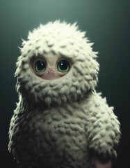 Obraz premium AI generated illustration of a unique creature in the fluffy sheep costume on empty background
