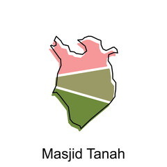 Map City of Masjid Tanah vector design template, Infographic vector map illustration on a white background.
