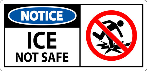 Notice Sign Ice Not Safe