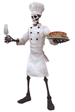 skeleton as a chef image wallpaper.
