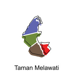 Vector Map City of Taman Melawati design template, High detailed illustration Country in Asia