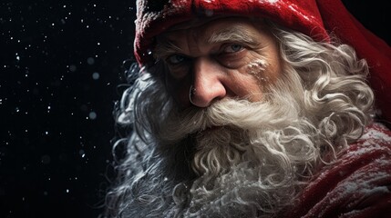 dramatic portrait of Santa Claus