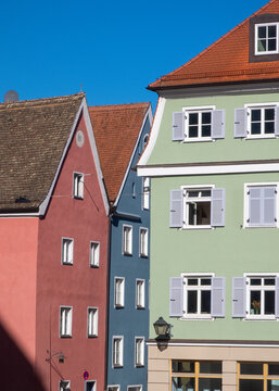 Colorful homes in Landsberg, Bavaria, Germany.