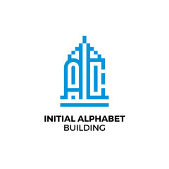Initial letter AC alphabet building logo