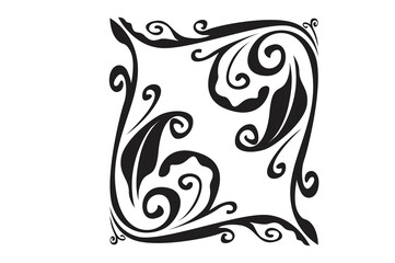 Fototapeta premium Flora Ornament Border With Design With Transparent Background