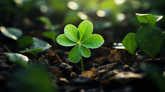 clover on the ground HD 8K wallpaper Stock Photographic Image 