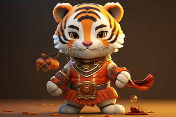 3d Tiger Tang Cartoon caracter The Year Of The Tiger New Year