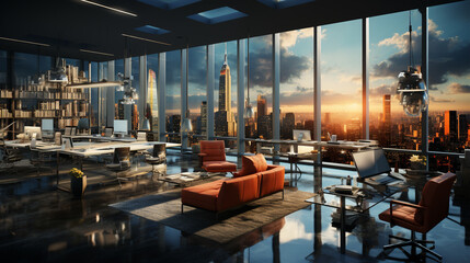 business background in the office