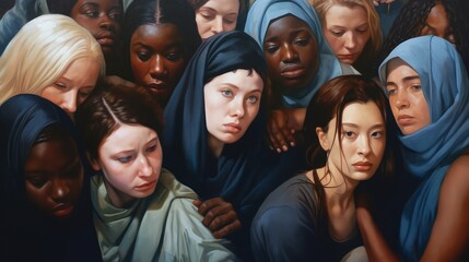 racial diversity of women - obrazy, fototapety, plakaty