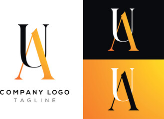 Letter AU Logo Design Using letter A and U , AU Monogram initial Corporate New Trendy Christmas Creative logo
