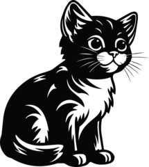 Fotobehang House Cat Pet Logo Monochrome Design Style © FileSource