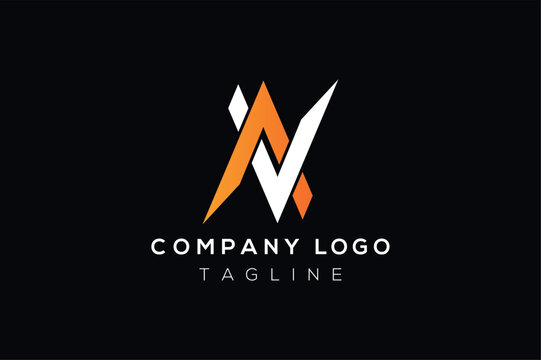 AV. Monogram of Two letters A&V.  minimal and elegant AV logo design. Vector illustration template.