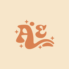 letter AE Elegant wedding alphabet. Typography luxury classic lettering serif fonts decorative logo vintage retro concept.