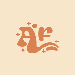 letter AF Elegant wedding alphabet. Typography luxury classic lettering serif fonts decorative logo vintage retro concept.