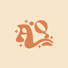 letter AQ Elegant wedding alphabet. Typography luxury classic lettering serif fonts decorative logo vintage retro concept.