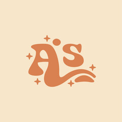 letter AS Elegant wedding alphabet. Typography luxury classic lettering serif fonts decorative logo vintage retro concept.