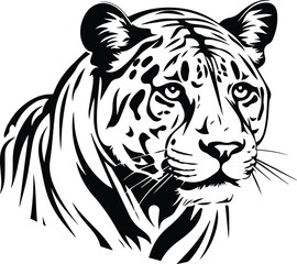Mountain Lion mascot Logo Monochrome Design Style