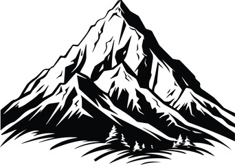 Mountain Summit Peak Logo Monochrome Design Style
