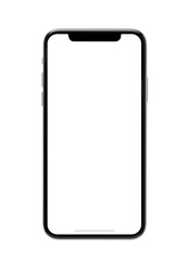 flat rays ,smartphone mockup blank screen isolated with clipping path on transparent background