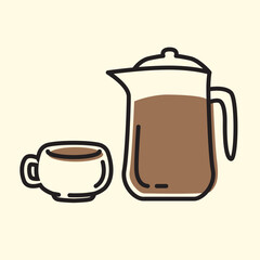 coffee cup and teapot