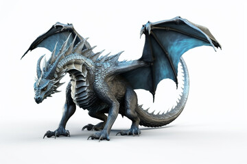 Naklejka premium 3D rendering of a fantasy dragon whelp isolated on white background