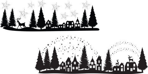 Fototapeta premium Christmas Big Winter House Tree 