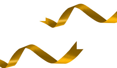 Elegant golden ribbon on transparent background