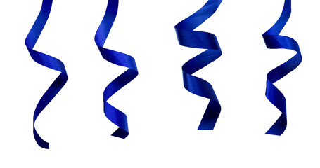 royal blue ribbons isolated on transparent and white background