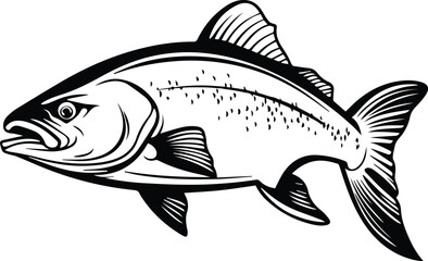 Salmon Logo Monochrome Design Style
