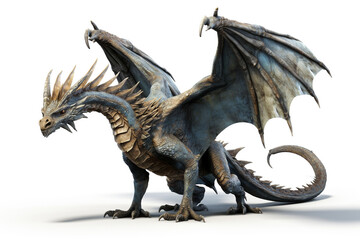 Fototapeta premium 3D rendering of a fantasy dragon whelp isolated on white background