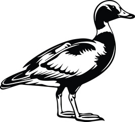 Standing Goose Logo Monochrome Design Style