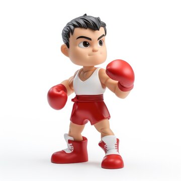 Boxer cartoon character isolated in white background