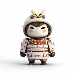 Samurai cartoon character isolated
