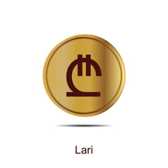georgian lari coin icon gold