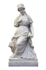 Fototapeta na wymiar Marble antique statue of Roman-Greek woman isolated on white