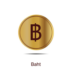 thai baht coin icon round coin