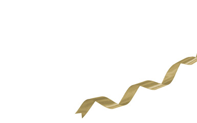 Elegant gold ribbon isolated on transparent background, PNG image