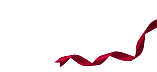Obraz premium smooth red ribbon isolated on transparent background.
