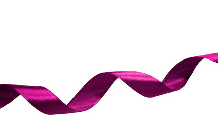 magenta ribbon isolated on transparent and white background, PNG image