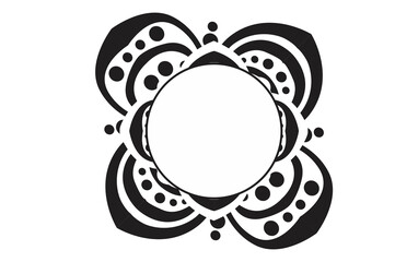 Flower Ornament Border with a design and a transparent background