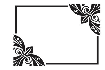 Flower Ornament Border with a design and a transparent background