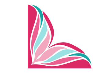 Flower Ornament Border with a design and a transparent background