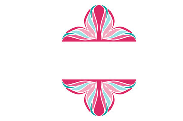 Flower Ornament Border with a design and a transparent background